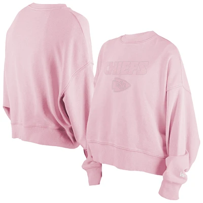 Women's New Era Pink Kansas City Chiefs Cozy Pullover Sweatshirt