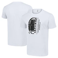 Men's Starter White Jacksonville Jaguars Half Helmet Logo T-Shirt