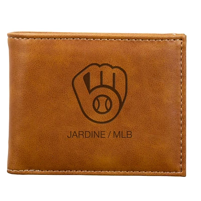 Brown Milwaukee Brewers Laser-Engraved Billfold Wallet