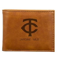 Brown Minnesota Twins Laser-Engraved Billfold Wallet