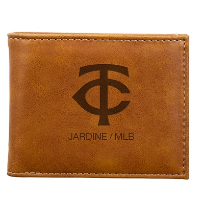 Brown Minnesota Twins Laser-Engraved Billfold Wallet