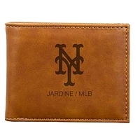 Brown New York Mets Laser-Engraved Billfold Wallet