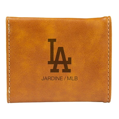 Brown Los Angeles Dodgers Laser-Engraved Trifold Wallet