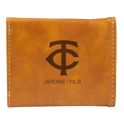 Brown Minnesota Twins Laser-Engraved Trifold Wallet
