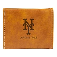 Brown New York Mets Laser-Engraved Trifold Wallet