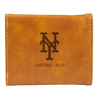 Brown New York Mets Laser-Engraved Trifold Wallet