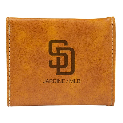 Brown San Diego Padres Laser-Engraved Trifold Wallet
