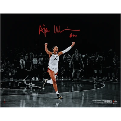 A'ja Wilson Las Vegas Aces Autographed 2023 WNBA Finals Celebration Photo