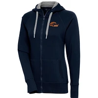 Women's Antigua  Navy Pepperdine Waves Victory Full-Zip Hoodie