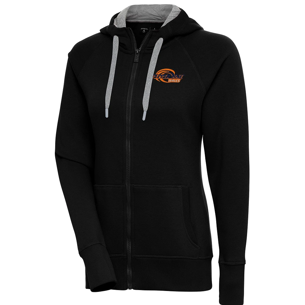 Women's Antigua Pepperdine Waves Victory Full-Zip Hoodie