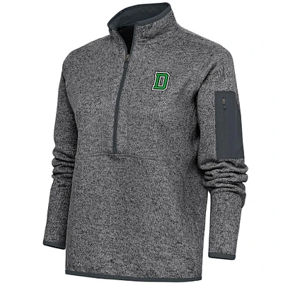 Women's Antigua  Heather CharcoalDartmouth Big Green Fortune Half-Zip Pullover Jacket