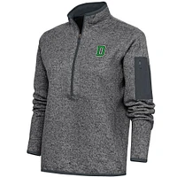 Women's Antigua  Heather CharcoalDartmouth Big Green Fortune Half-Zip Pullover Jacket