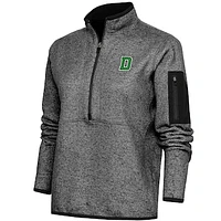 Women's Antigua Heather Dartmouth Big Green Fortune Half-Zip Pullover Jacket