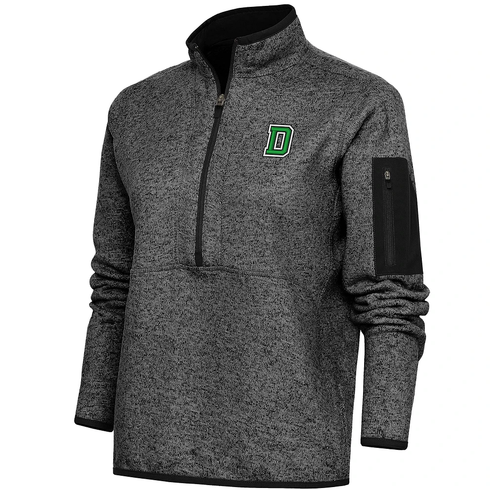 Women's Antigua Heather Dartmouth Big Green Fortune Half-Zip Pullover Jacket