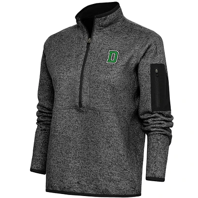 Women's Antigua Heather Dartmouth Big Green Fortune Half-Zip Pullover Jacket