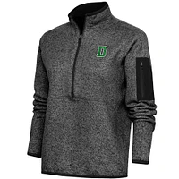 Women's Antigua Heather Dartmouth Big Green Fortune Half-Zip Pullover Jacket