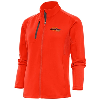 Women's Antigua  Orange Pepperdine Waves Generation Full-Zip Jacket