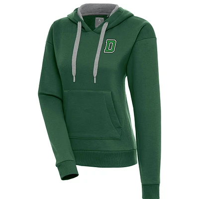 Women's Antigua  Hunter Green Dartmouth Big Victory Pullover Hoodie