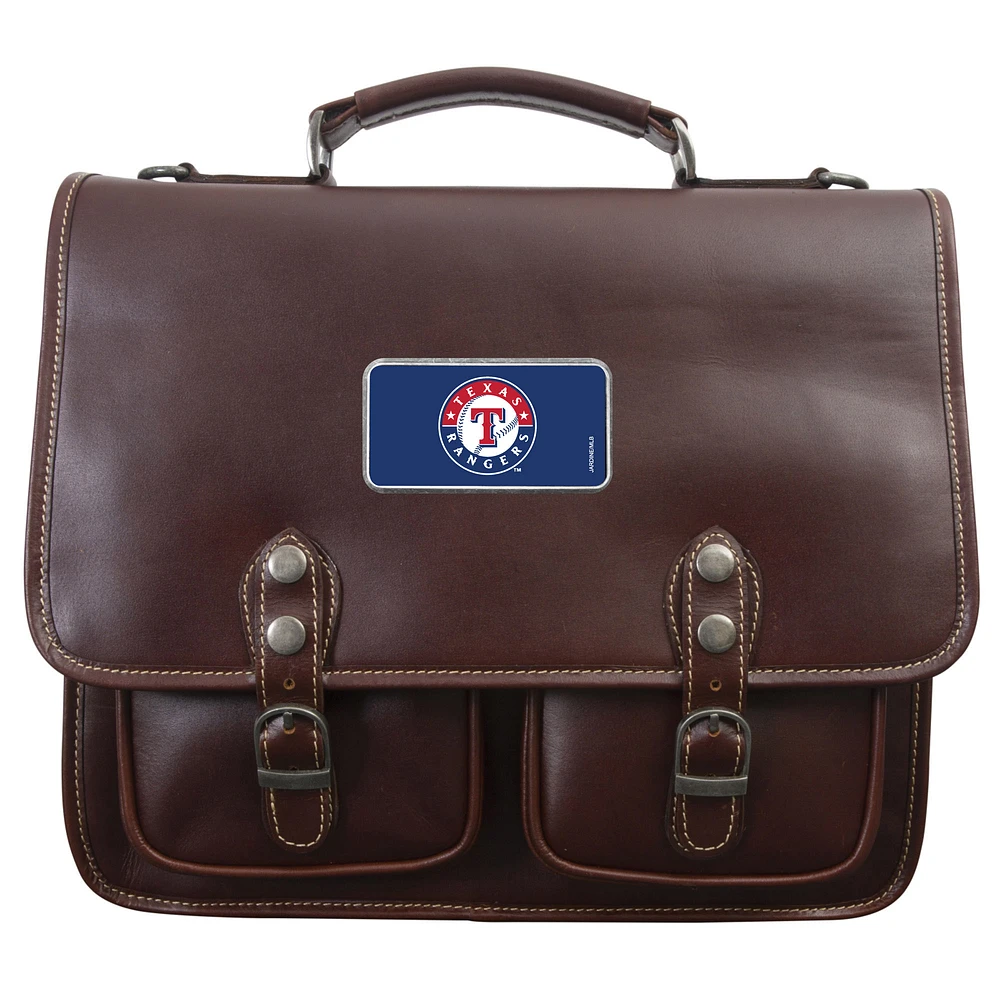 Brown Texas Rangers Color Logo Plate Sabino Canyon Briefcase