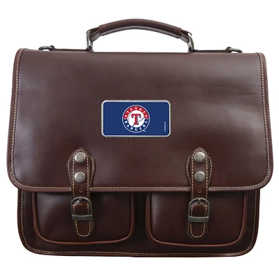 Brown Texas Rangers Color Logo Plate Sabino Canyon Briefcase