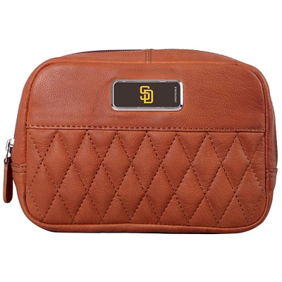 Tan San Diego Padres Color Logo Plate Brea Canyon Zurich Leather Cross Body Bag