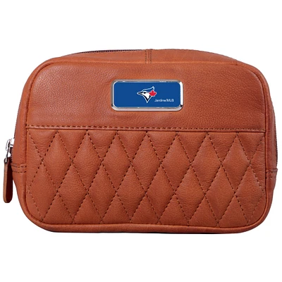Tan Toronto Blue Jays Color Logo Plate Brea Canyon Zurich Leather Cross Body Bag