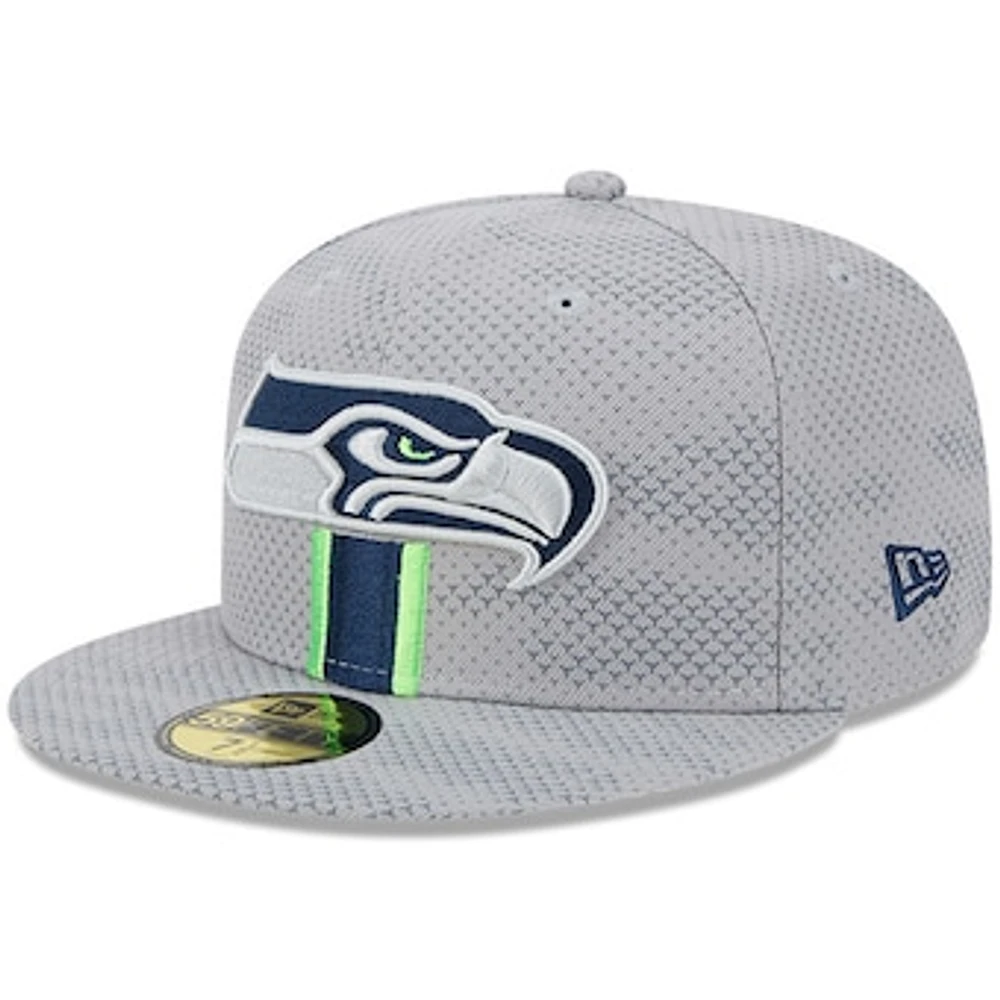 Men's New Era Gray Seattle Seahawks 2024 Sideline 59FIFTY Fitted Hat