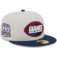 Men's New Era Stone/Navy New York Giants 2024 Sideline Historic 59FIFTY Fitted Hat