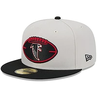 Men's New Era Stone/Black Atlanta Falcons 2024 Sideline Historic 59FIFTY Fitted Hat