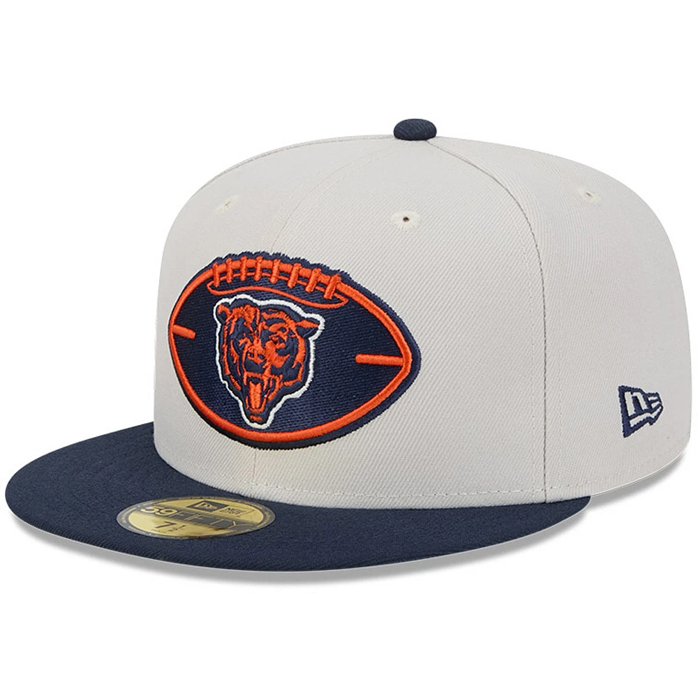 Men's New Era Stone/Navy Chicago Bears 2024 Sideline Historic 59FIFTY Fitted Hat