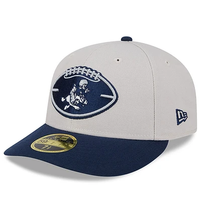 Men's New Era  Stone/Navy Dallas Cowboys 2024 Sideline Historic Low Profile 59FIFTY Fitted Hat