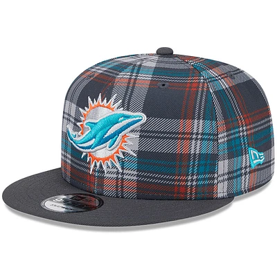 Men's New Era Gray Miami Dolphins 2024 Sideline Statement 9FIFTY Snapback Hat