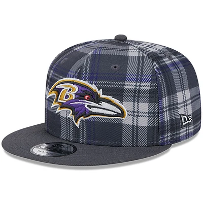 Men's New Era Gray Baltimore Ravens 2024 Sideline Statement 9FIFTY Snapback Hat