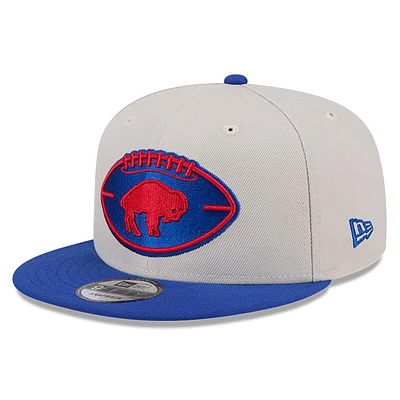 Men's New Era Stone/Royal Buffalo Bills 2024 Sideline Historic 9FIFTY Snapback Hat