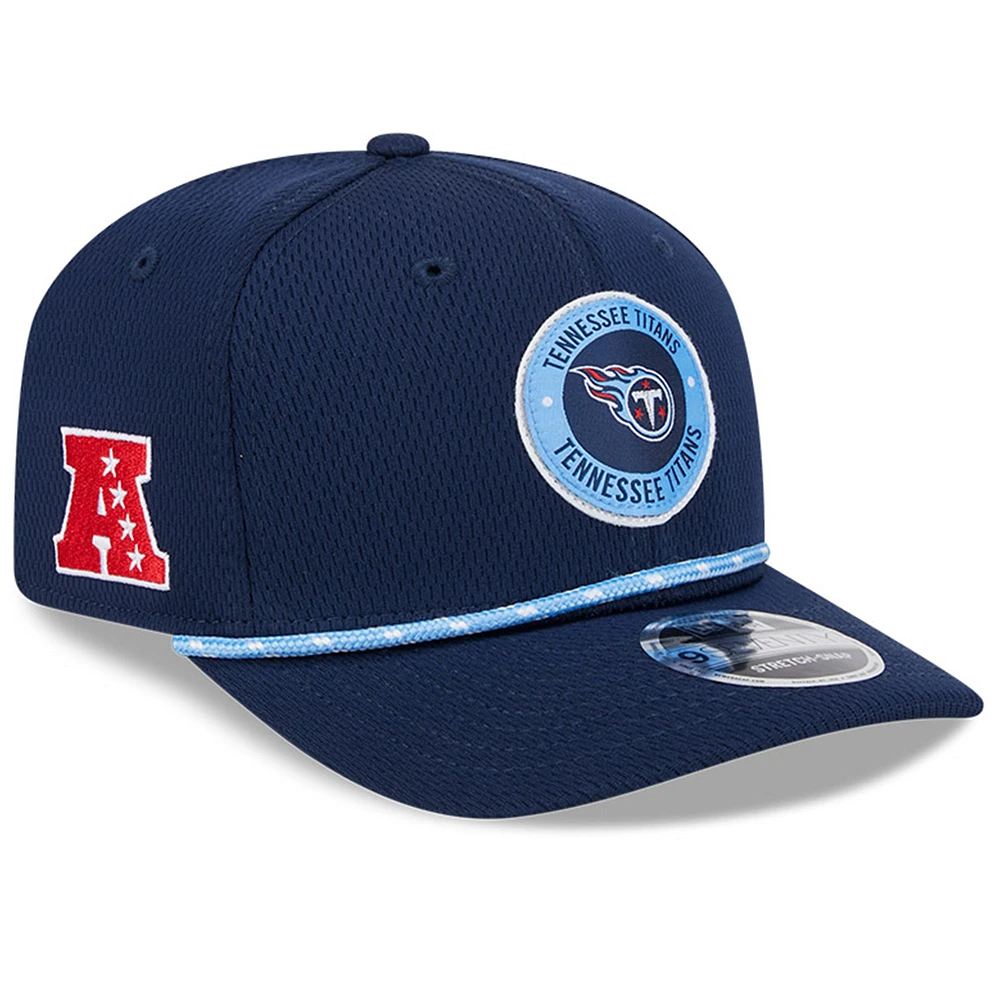 Men's New Era Navy Tennessee Titans 2024 Sideline 9SEVENTY Stretch-Snap Hat