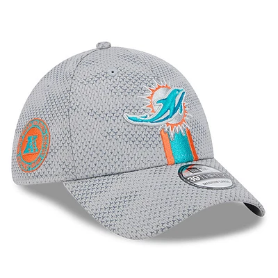 Men's New Era Gray Miami Dolphins 2024 Sideline 39THIRTY Flex Hat