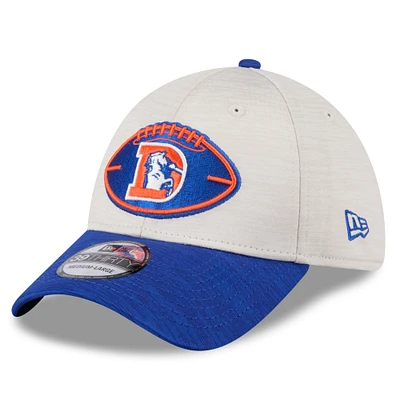 Men's New Era Stone/Royal Denver Broncos 2024 Sideline Historic 39THIRTY Flex Hat