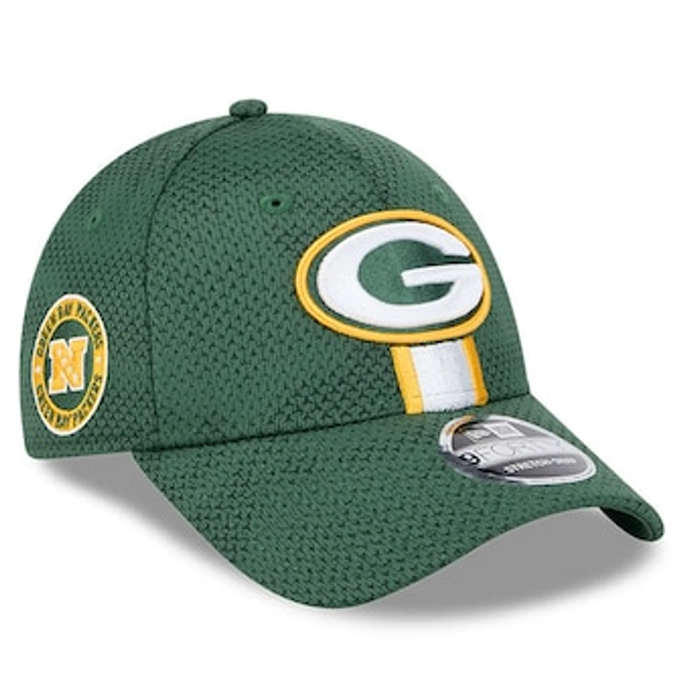 Men's New Era Green Green Bay Packers 2024 Sideline 9FORTY Stretch-Snap Hat