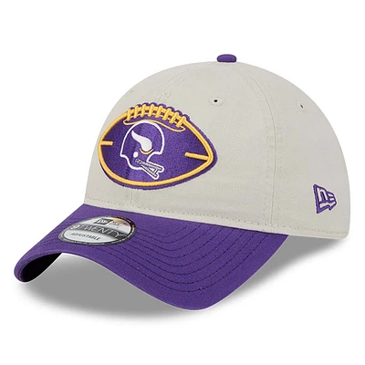 Men's New Era Stone/Purple Minnesota Vikings 2024 Sideline Historic 9TWENTY Adjustable Hat