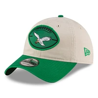 Men's New Era Stone/Green Philadelphia Eagles 2024 Sideline Historic 9TWENTY Adjustable Hat