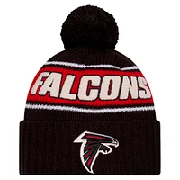 Men's New Era Black Atlanta Falcons 2024 Sideline Cuffed Knit Hat with Pom