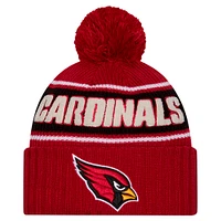 Men's New Era Cardinal Arizona Cardinals 2024 Sideline Cuffed Knit Hat with Pom