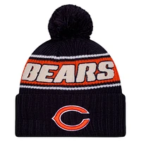 Men's New Era Navy Chicago Bears 2024 Sideline Cuffed Knit Hat with Pom
