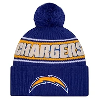 Men's New Era Royal Los Angeles Chargers 2024 Sideline Cuffed Knit Hat with Pom