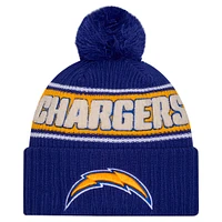 Men's New Era Royal Los Angeles Chargers 2024 Sideline Cuffed Knit Hat with Pom