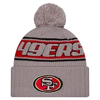 Men's New Era  Gray San Francisco 49ers 2024 Sideline Sport Cuffed Knit Hat with Pom