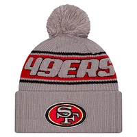 Men's New Era  Gray San Francisco 49ers 2024 Sideline Sport Cuffed Knit Hat with Pom