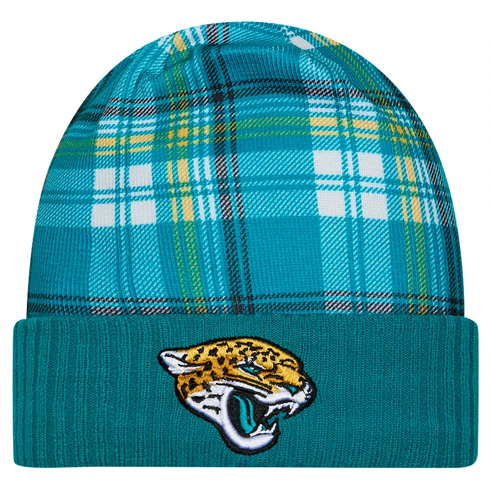 Men's New Era  Teal Jacksonville Jaguars Sideline Statement Cuffed Knit Hat