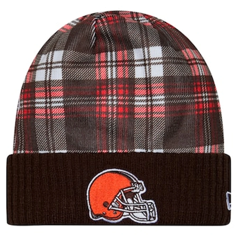 Men's New Era  Brown Cleveland Browns Sideline Statement Cuffed Knit Hat