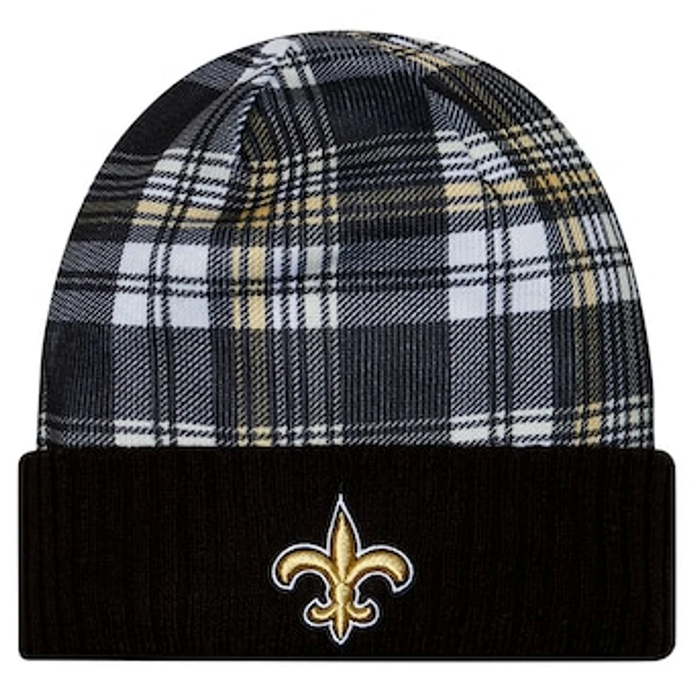 Men's New Era  Black New Orleans Saints Sideline Statement Cuffed Knit Hat